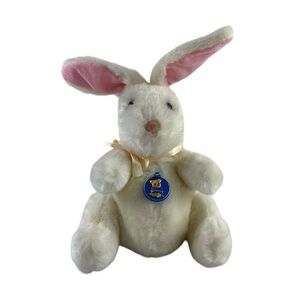 Vintage 1983 Dakine White and Pink Plush Bunny Easter Bunny Toy‎ Stuffed Animal